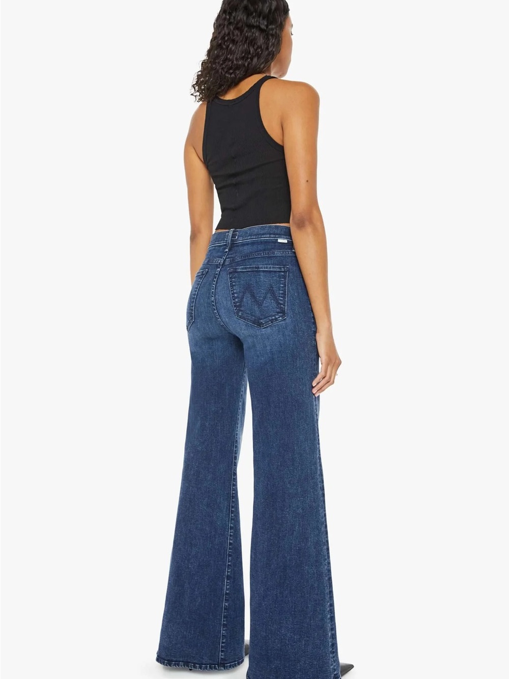 MOTHER Blue High-Rise Wide Leg Jeans